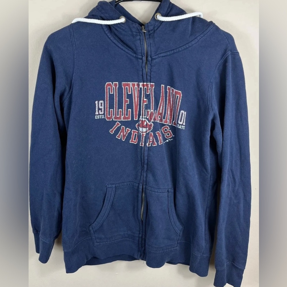 Cleveland Indians Womens Hoodie Sweatshirt Full Zip Tribe Time Sz Small
